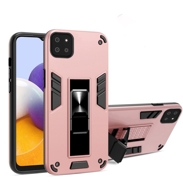 For Samsung Galaxy A22 5G 2 in 1 PC + TPU Shockproof Protective Case with Invisible Holder(Rose Gold)
For Samsung Galaxy A22 5G 2 in 1 PC + TPU Shockproof Protective Case with Invisible Holder(Rose Gold)