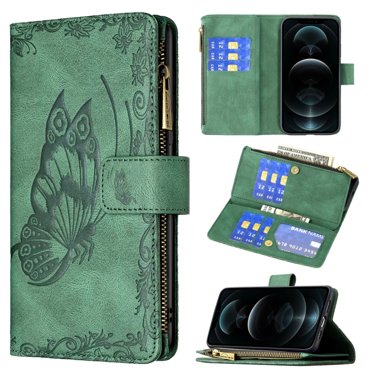 For iPhone 12 Pro Flying Butterfly Embossing Pattern Zipper Horizontal Flip Leather Case with Holder & Card Slots & Wallet(Green)
For iPhone 12 Pro Flying Butterfly Embossing Pattern Zipper Horizontal Flip Leather Case with Holder & Card Slots & Wallet(Green)