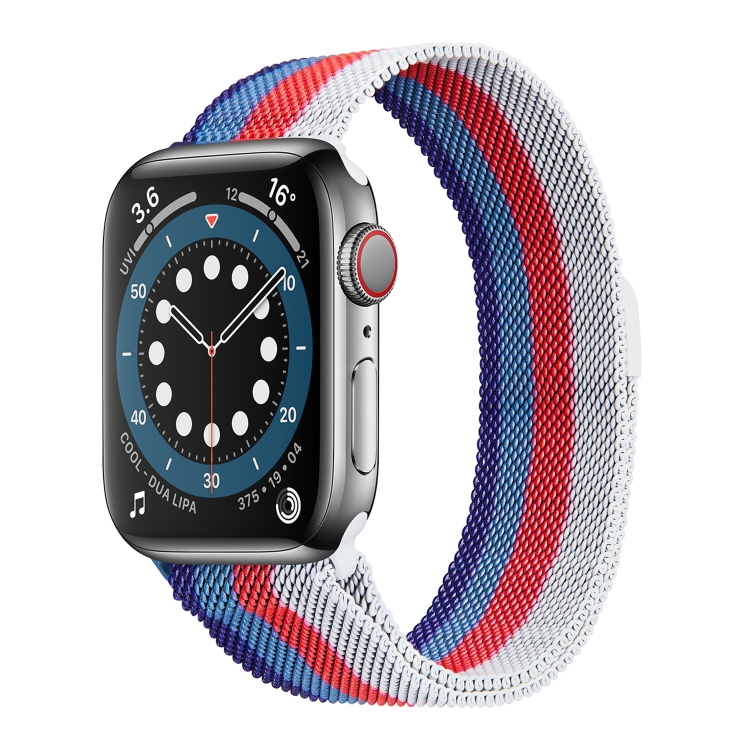 Four-color Rainbow Milanese Watch Band For Apple Watch Series 7 45mm / 6 & SE & 5 & 4 44mm / 3 & 2 & 1 42mm(9)
Four-color Rainbow Milanese Watch Band For Apple Watch Series 7 45mm / 6 & SE & 5 & 4 44mm / 3 & 2 & 1 42mm(9)