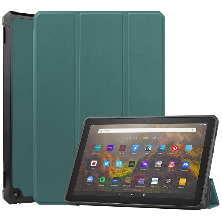 For Amazon Kindle Fire HD 10 2021 Custer Pattern Pure Color TPU Smart Tablet Holster with Sleep Function & 3-Fold Holder(Dark Green)
For Amazon Kindle Fire HD 10 2021 Custer Pattern Pure Color TPU Smart Tablet Holster with Sleep Function & 3-Fold Holder(Dark Green)