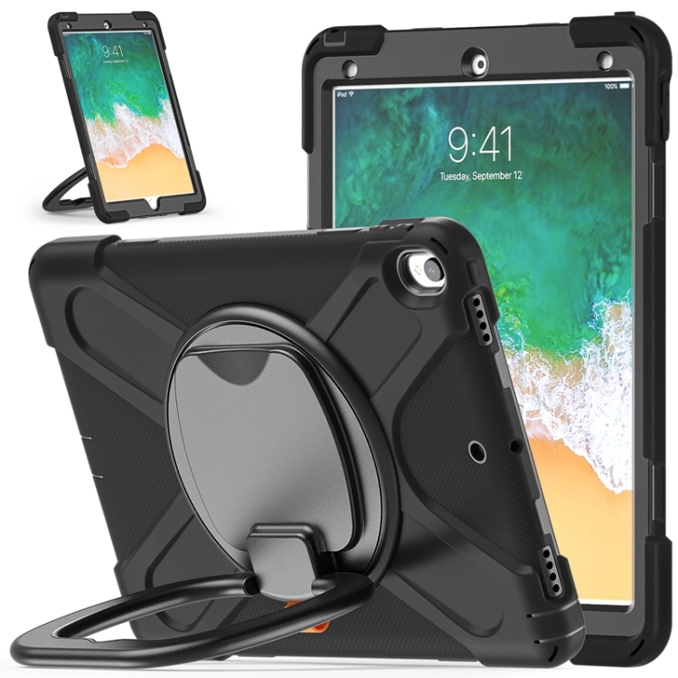 For iPad Pro 10.5 2017 / Air 10.5 2019 Silicone + PC Protective Case with Holder & Shoulder Strap(Black+Black)
For iPad Pro 10.5 2017 / Air 10.5 2019 Silicone + PC Protective Case with Holder & Shoulder Strap(Black+Black)