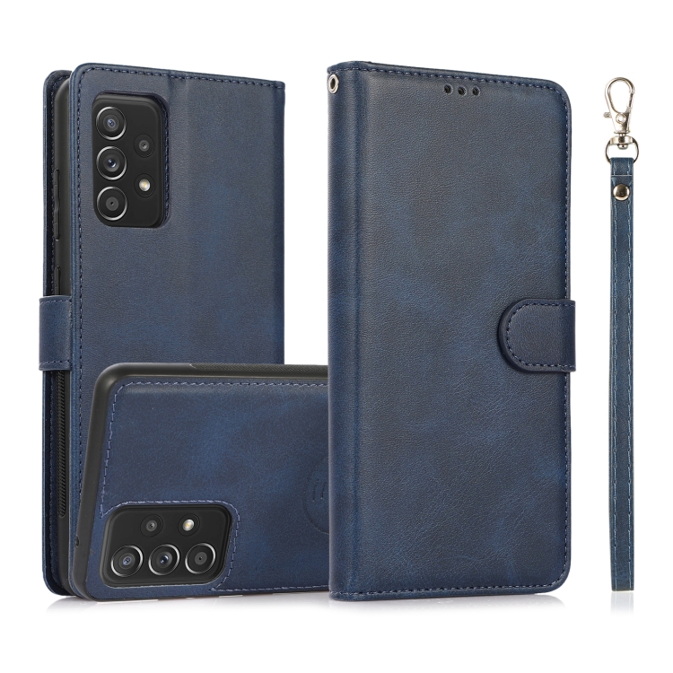 For Samsung Galaxy A52 5G / 4G Calf Texture 2 in 1 Detachable Magnetic Back Cover Horizontal Flip Leather Case with Holder & Card Slots & Wallet & Photo Frame(Blue)
For Samsung Galaxy A52 5G / 4G Calf Texture 2 in 1 Detachable Magnetic Back Cover Horizontal Flip Leather Case with Holder & Card Slots & Wallet & Photo Frame(Blue)