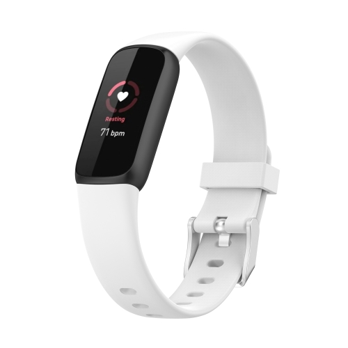 

For Fitbit Luxe Silicone Watch Band, Size: L(White)