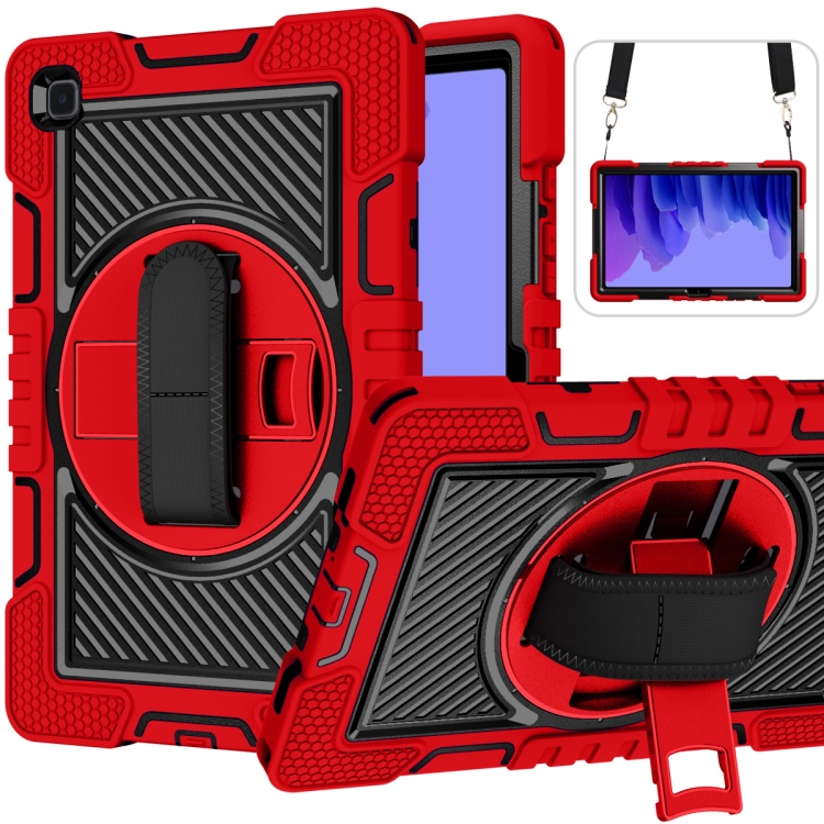 360 Degree Rotation Contrast Color Shockproof Silicone + PC Case with Holder & Hand Grip Strap & Shoulder Strap For Samsung Galaxy Tab A7 10.4 (2020) T500/T505(Red+Black)
360 Degree Rotation Contrast Color Shockproof Silicone + PC Case with Holder & Hand Grip Strap & Shoulder Strap For Samsung Galaxy Tab A7 10.4 (2020) T500/T505(Red+Black)