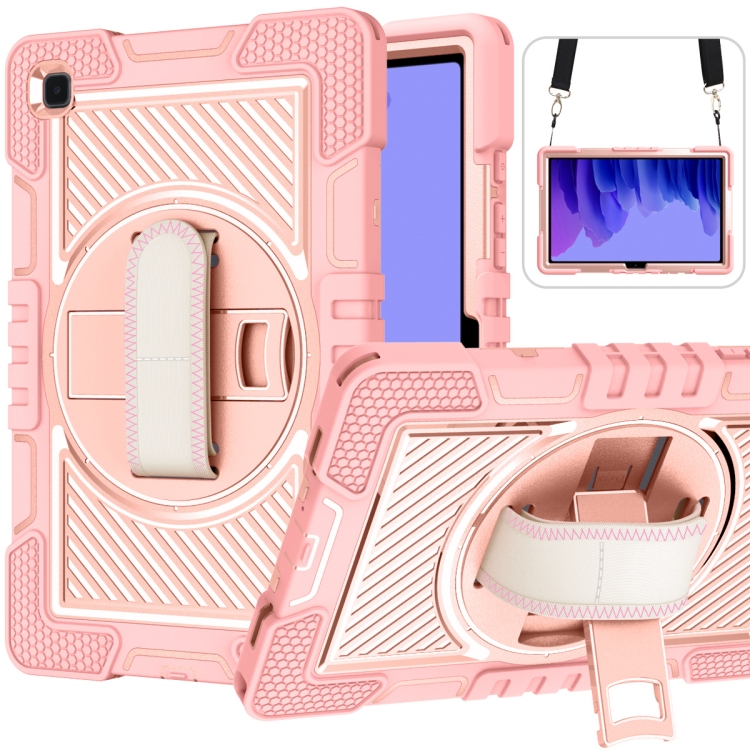 360 Degree Rotation Contrast Color Shockproof Silicone + PC Case with Holder & Hand Grip Strap & Shoulder Strap For Samsung Galaxy Tab A7 10.4 (2020) T500/T505(Rose Gold)
360 Degree Rotation Contrast Color Shockproof Silicone + PC Case with Holder & Hand Grip Strap & Shoulder Strap For Samsung Galaxy Tab A7 10.4 (2020) T500/T505(Rose Gold)
