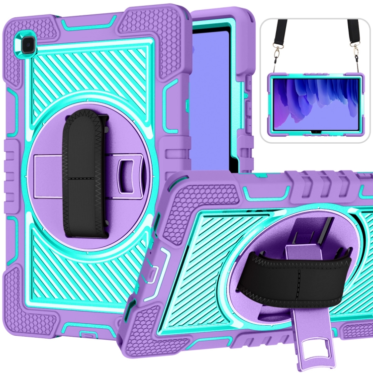 360 Degree Rotation Contrast Color Shockproof Silicone + PC Case with Holder & Hand Grip Strap & Shoulder Strap For Samsung Galaxy Tab A7 10.4 (2020) T500/T505 (Purple+Mint Green)
360 Degree Rotation Contrast Color Shockproof Silicone + PC Case with Holder & Hand Grip Strap & Shoulder Strap For Samsung Galaxy Tab A7 10.4 (2020) T500/T505 (Purple+Mint Green)