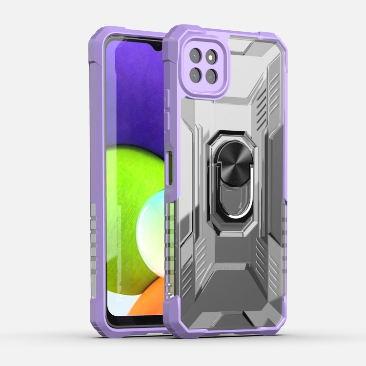 For Samsung Galaxy A22 5G PC + TPU Shockproof Protective Case with Metal Ring Holder(Purple)
For Samsung Galaxy A22 5G PC + TPU Shockproof Protective Case with Metal Ring Holder(Purple)