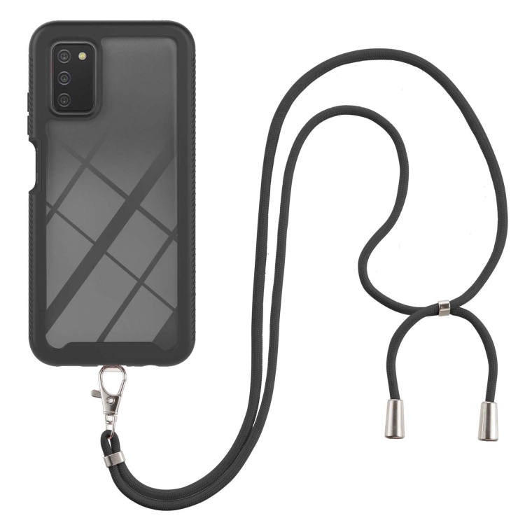 For Samsung Galaxy A03s EU Version Starry Sky Solid Color Series Shockproof PC + TPU Protective Case with Neck Strap(Black)
For Samsung Galaxy A03s EU Version Starry Sky Solid Color Series Shockproof PC + TPU Protective Case with Neck Strap(Black)