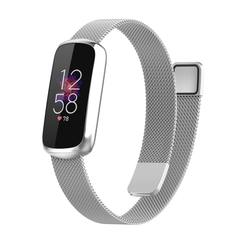 

For Fitbit Luxe Special Edition Milanese Metal Magnetic Watch Band(Silver)