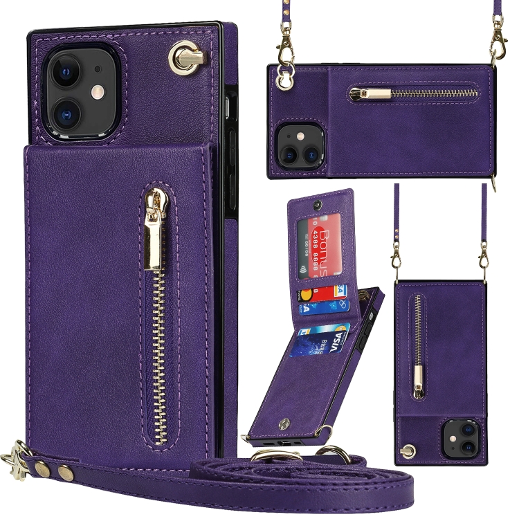Cross-body Zipper Square TPU+PU Back Cover Case with Holder & Card Slots & Wallet & Strap For iPhone 11(Purple)
Cross-body Zipper Square TPU+PU Back Cover Case with Holder & Card Slots & Wallet & Strap For iPhone 11(Purple)