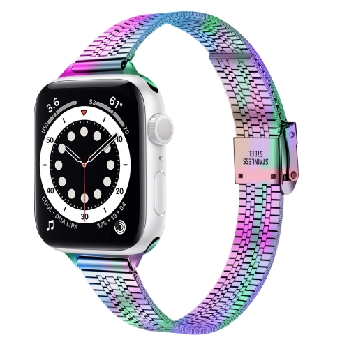14mm Seven-beads Double Safety Buckle Slim Steel Watch Band For Apple Watch Series 7 41mm / 6 & SE & 5 & 4 40mm / 3 & 2 & 1 38mm(Colorful)
14mm Seven-beads Double Safety Buckle Slim Steel Watch Band For Apple Watch Series 7 41mm / 6 & SE & 5 & 4 40mm / 3 & 2 & 1 38mm(Colorful)