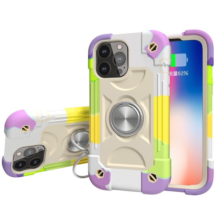 Shockproof Silicone + PC Protective Case with Dual-Ring Holder For iPhone 13(Colorful Beige)
Shockproof Silicone + PC Protective Case with Dual-Ring Holder For iPhone 13(Colorful Beige)