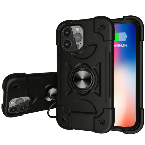 Shockproof Silicone + PC Protective Case with Dual-Ring Holder For iPhone 13 Pro(Black)
Shockproof Silicone + PC Protective Case with Dual-Ring Holder For iPhone 13 Pro(Black)