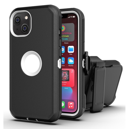 Robot Shockproof Silicone + PC Protective Case with Back Clip Holder For iPhone 13(Black White)
Robot Shockproof Silicone + PC Protective Case with Back Clip Holder For iPhone 13(Black White)