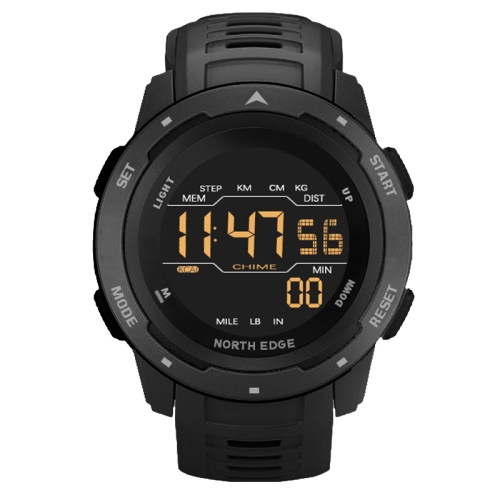 

NORTH EDGE Mars Men Luminous Digital Waterproof Smart Sports Watch, Support Alarm Clock & Countdown & Sports Mode(Black)