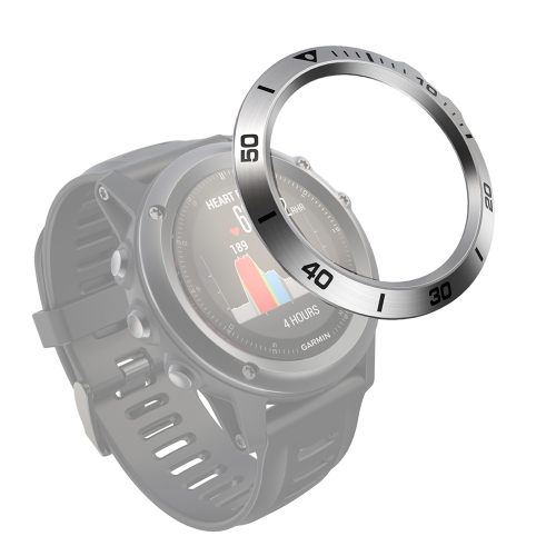 

For Garmin Fenix 3/3 HR Smart Watch Steel Bezel Ring, A Version(Silver Ring Black Letter)