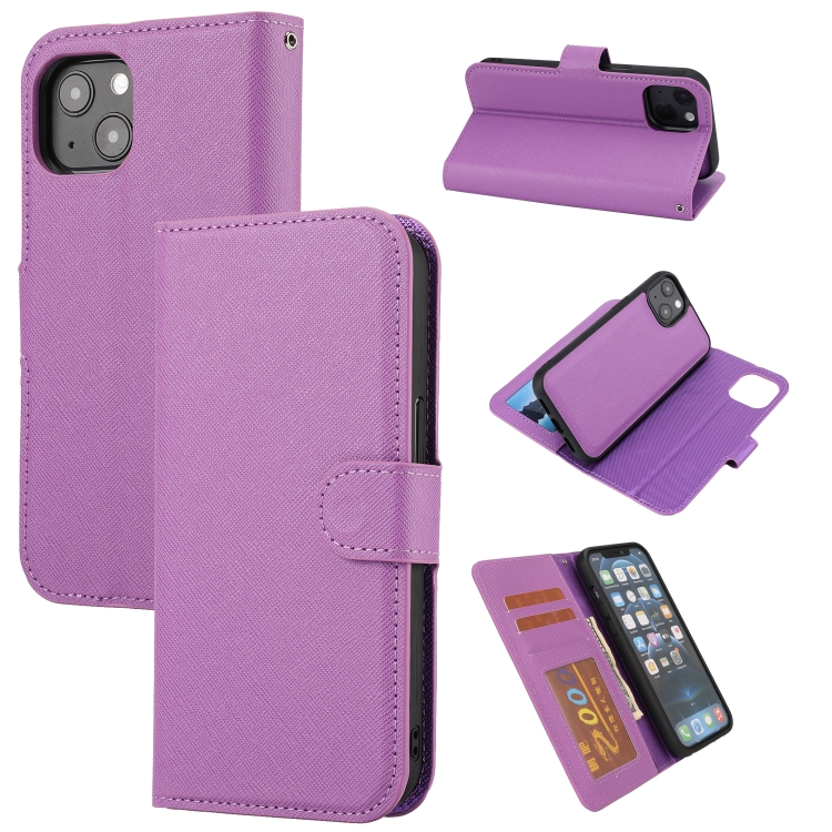 Cross Texture Detachable Horizontal Flip PU Leather Case with Holder & Card Slots & Wallet & Photo Frame For iPhone 13(Purple)
Cross Texture Detachable Horizontal Flip PU Leather Case with Holder & Card Slots & Wallet & Photo Frame For iPhone 13(Purple)
