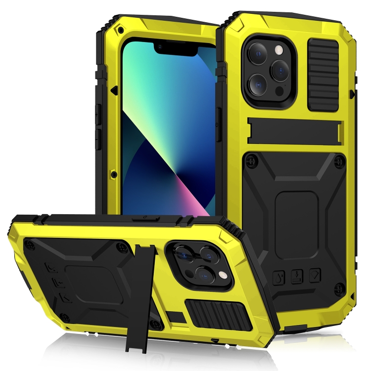 R-JUST Shockproof Waterproof Dust-proof Metal + Silicone Protective Case with Holder For iPhone 13 mini(Yellow)
R-JUST Shockproof Waterproof Dust-proof Metal + Silicone Protective Case with Holder For iPhone 13 mini(Yellow)