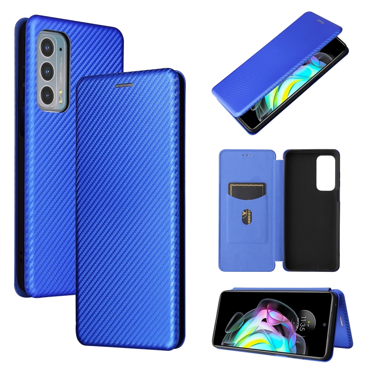 For Motorola Edge 20 Carbon Fiber Texture Magnetic Horizontal Flip TPU + PC + PU Leather Case with Card Slot(Blue)
For Motorola Edge 20 Carbon Fiber Texture Magnetic Horizontal Flip TPU + PC + PU Leather Case with Card Slot(Blue)