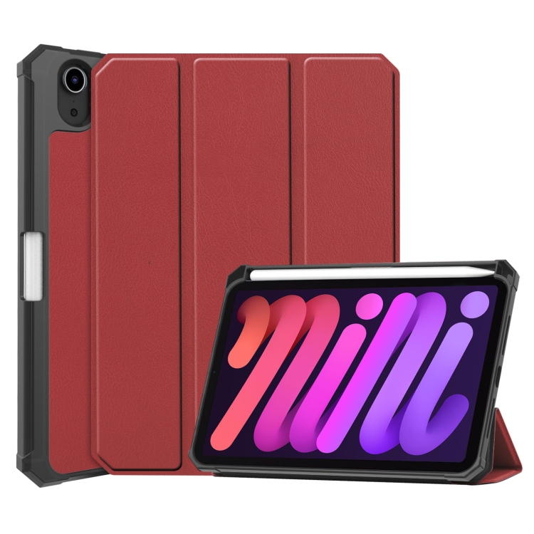 For iPad mini 6 Custer Pattern Pure Color TPU Smart Tablet Holster with Sleep Function & 3-Fold Holder & Pen Slot(Wine Red)
For iPad mini 6 Custer Pattern Pure Color TPU Smart Tablet Holster with Sleep Function & 3-Fold Holder & Pen Slot(Wine Red)