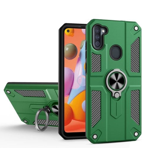For Samsung Galaxy A11 Carbon Fiber Pattern PC + TPU Protective Case with Ring Holder(Green)
For Samsung Galaxy A11 Carbon Fiber Pattern PC + TPU Protective Case with Ring Holder(Green)
