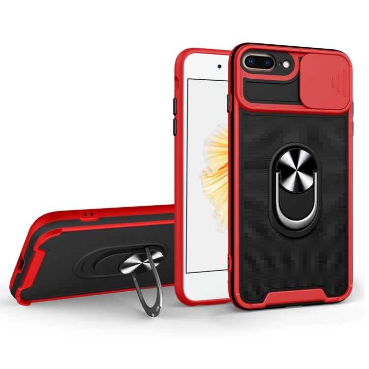 Sliding Camera Cover Design TPU + PC Magnetic Shockproof Case with Ring Holder For iPhone 7 Plus / 8 Plus(Red)
Sliding Camera Cover Design TPU + PC Magnetic Shockproof Case with Ring Holder For iPhone 7 Plus / 8 Plus(Red)
