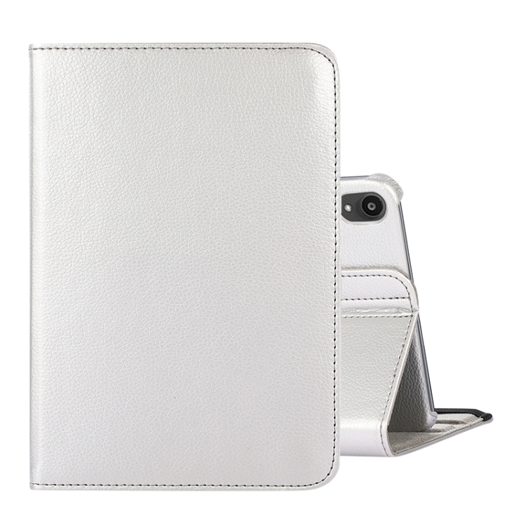 360 Degree Rotation Litchi Texture Flip Leather Tablet Case with Holder For iPad mini 6(Silver)
360 Degree Rotation Litchi Texture Flip Leather Tablet Case with Holder For iPad mini 6(Silver)