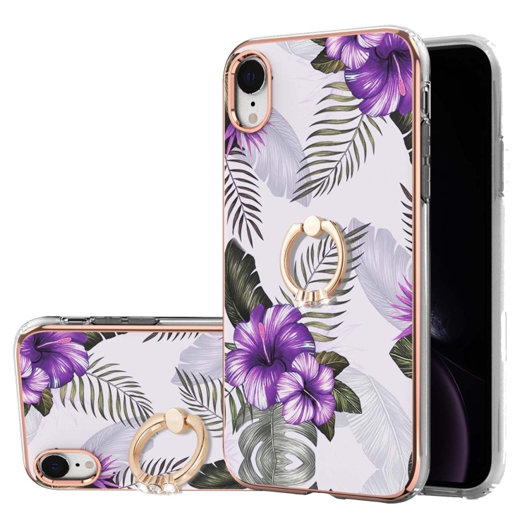 For iPhone XR Electroplating Pattern IMD TPU Shockproof Case with Rhinestone Ring Holder(Purple Flower)
For iPhone XR Electroplating Pattern IMD TPU Shockproof Case with Rhinestone Ring Holder(Purple Flower)