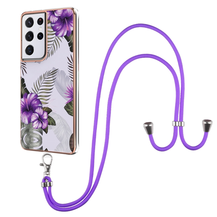 For Samsung Galaxy S21 Ultra 5G Electroplating Pattern IMD TPU Shockproof Case with Neck Lanyard(Purple Flower)
For Samsung Galaxy S21 Ultra 5G Electroplating Pattern IMD TPU Shockproof Case with Neck Lanyard(Purple Flower)