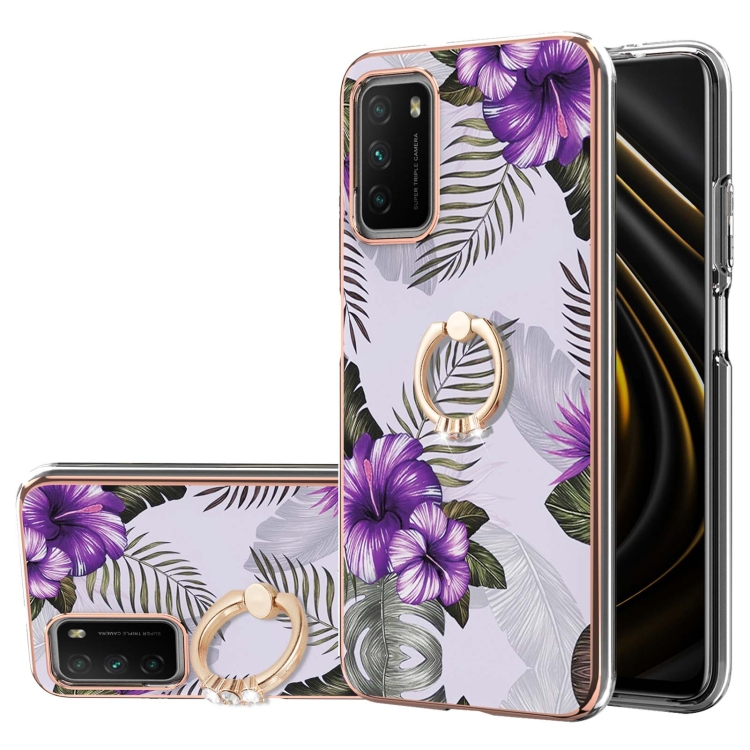 For Xiaomi Poco M3/Redmi Note 9 4G/Redmi 9 Power/Redmi 9T Electroplating Pattern IMD TPU Shockproof Case with Rhinestone Ring Holder(Purple Flower)
For Xiaomi Poco M3/Redmi Note 9 4G/Redmi 9 Power/Redmi 9T Electroplating Pattern IMD TPU Shockproof Case with Rhinestone Ring Holder(Purple Flower)