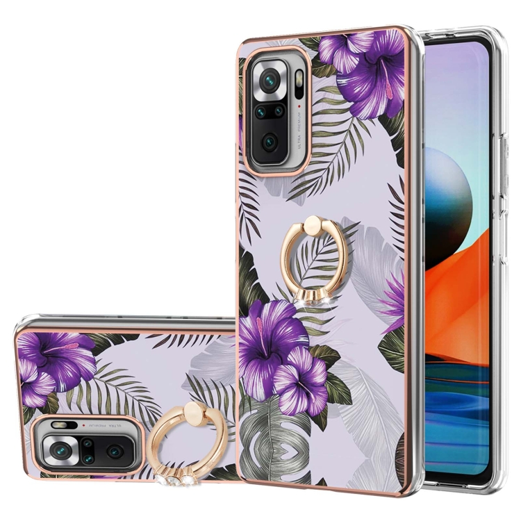 For Xiaomi Redmi Note 10 Pro/ 10 Pro Max Electroplating Pattern IMD TPU Shockproof Case with Rhinestone Ring Holder(Purple Flower)
For Xiaomi Redmi Note 10 Pro/ 10 Pro Max Electroplating Pattern IMD TPU Shockproof Case with Rhinestone Ring Holder(Purple Flower)