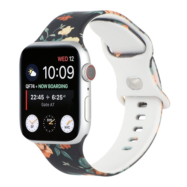 8-buckle Printed Strap Watch Band For Apple Watch Series 8&7 41mm / SE 2&6&SE&5&4 40mm / 3&2&1 38mm(Black Background Rose)
8-buckle Printed Strap Watch Band For Apple Watch Series 8&7 41mm / SE 2&6&SE&5&4 40mm / 3&2&1 38mm(Black Background Rose)