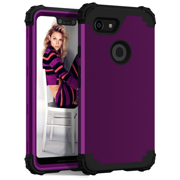 For Google Pixel 3 XL 3 in 1 Shockproof PC + Silicone Protective Case(Dark Purple + Black)
For Google Pixel 3 XL 3 in 1 Shockproof PC + Silicone Protective Case(Dark Purple + Black)