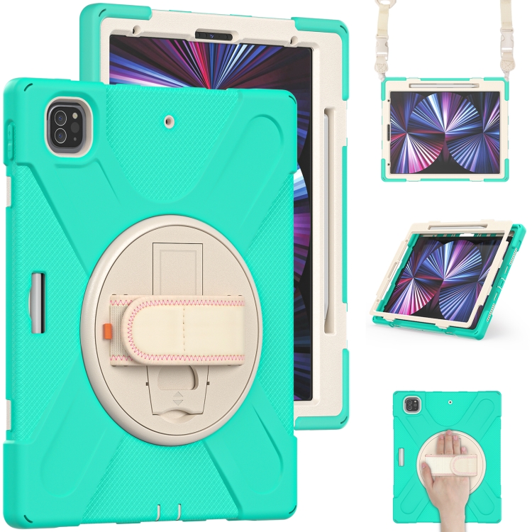 For iPad Pro 12.9 2021 Silicone + PC Protective Tablet Case with Holder & Shoulder Strap(Mint Green)
For iPad Pro 12.9 2021 Silicone + PC Protective Tablet Case with Holder & Shoulder Strap(Mint Green)