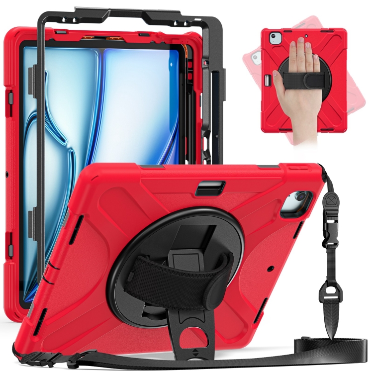 For iPad Pro 12.9 2021 Silicone + PC Protective Tablet Case with Holder & Shoulder Strap(Red)
For iPad Pro 12.9 2021 Silicone + PC Protective Tablet Case with Holder & Shoulder Strap(Red)