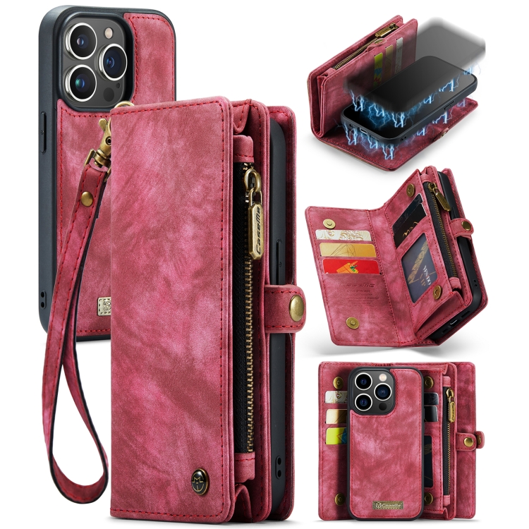 CaseMe-008 Detachable Multifunctional Horizontal Flip Leather Case with Card Slot & Holder & Zipper Wallet & Photo Frame For iPhone 13 Pro Max(Red)
CaseMe-008 Detachable Multifunctional Horizontal Flip Leather Case with Card Slot & Holder & Zipper Wallet & Photo Frame For iPhone 13 Pro Max(Red)