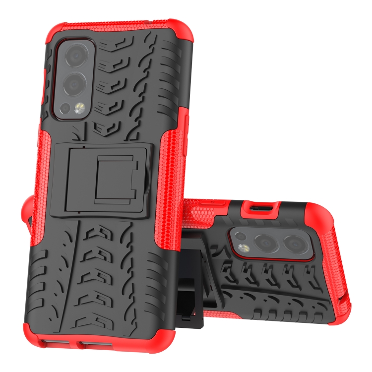 For OnePlus Nord 2 5G Tire Texture Shockproof TPU+PC Protective Case with Holder(Red)
For OnePlus Nord 2 5G Tire Texture Shockproof TPU+PC Protective Case with Holder(Red)