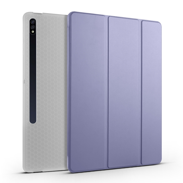 For Samsung Galaxy Tab S7 FE / Tab S7+ / Tab S8+ 3-folding Transparent Honeycomb TPU Leather Tablet Case(Purple)
For Samsung Galaxy Tab S7 FE / Tab S7+ / Tab S8+ 3-folding Transparent Honeycomb TPU Leather Tablet Case(Purple)