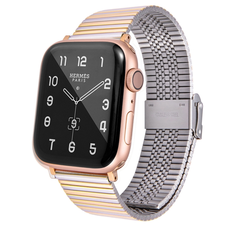 Multi-baht Steel Watch Band For Apple Watch Series 7 41mm / 6 & SE & 5 & 4 40mm / 3 & 2 & 1 38mm(Steel Between Gold)
Multi-baht Steel Watch Band For Apple Watch Series 7 41mm / 6 & SE & 5 & 4 40mm / 3 & 2 & 1 38mm(Steel Between Gold)