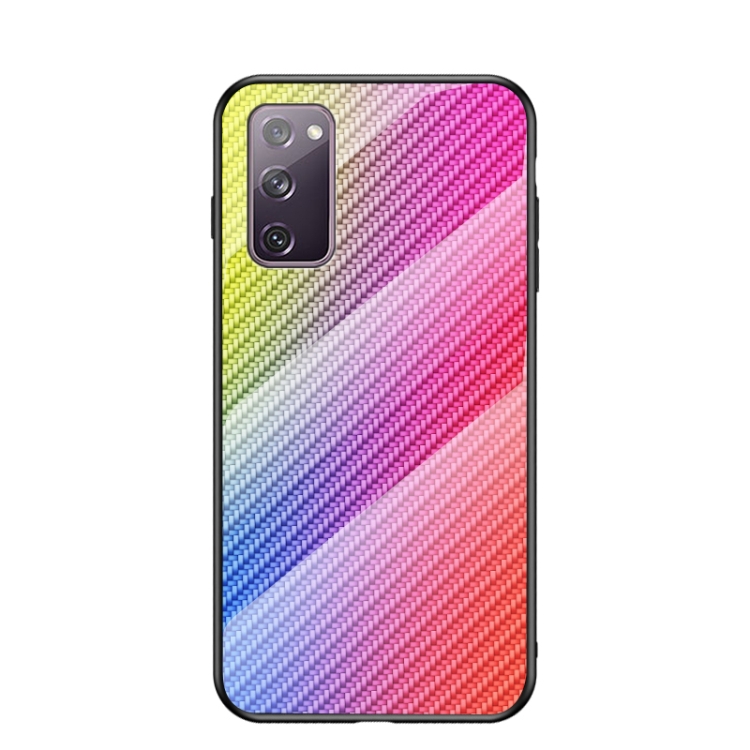 For Samsung Galaxy S20 FE Gradient Carbon Fiber Texture TPU Border Tempered Glass Case(Colorful Fiber)
For Samsung Galaxy S20 FE Gradient Carbon Fiber Texture TPU Border Tempered Glass Case(Colorful Fiber)