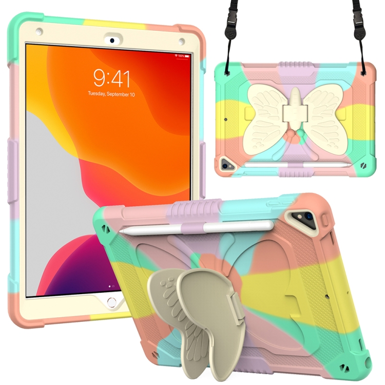 Beige PC + Silicone Anti-drop Protective Case with Butterfly Shape Holder & Pen Slot For iPad 10.2 2021 & 2020 & 2019 / Air 3 10.5 inch(Colorful Rose Gold)
Beige PC + Silicone Anti-drop Protective Case with Butterfly Shape Holder & Pen Slot For iPad 10.2 2021 & 2020 & 2019 / Air 3 10.5 inch(Colorful Rose Gold)