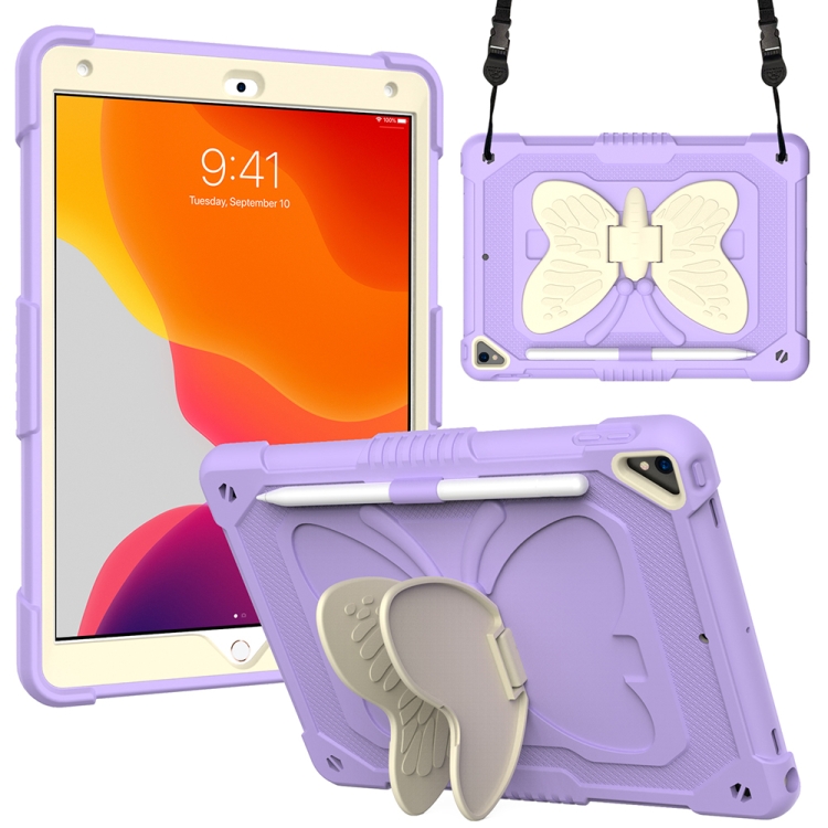 Beige PC + Silicone Anti-drop Protective Case with Butterfly Shape Holder & Pen Slot For iPad 10.2 2021 & 2020 & 2019 / Air 3 10.5 inch(Beige + Light Purple)
Beige PC + Silicone Anti-drop Protective Case with Butterfly Shape Holder & Pen Slot For iPad 10.2 2021 & 2020 & 2019 / Air 3 10.5 inch(Beige + Light Purple)