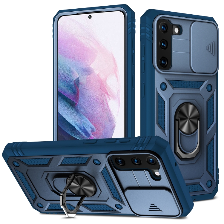 For Samsung Galaxy S21+ 5G Sliding Camera Cover Design TPU + PC Protective Case with 360 Degree Rotating Holder & Card Slot(Blue+Blue)
For Samsung Galaxy S21+ 5G Sliding Camera Cover Design TPU + PC Protective Case with 360 Degree Rotating Holder & Card Slot(Blue+Blue)