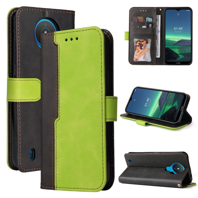 For Nokia 1.4 Business Stitching-Color Horizontal Flip PU Leather Case with Holder & Card Slots & Photo Frame(Green)
For Nokia 1.4 Business Stitching-Color Horizontal Flip PU Leather Case with Holder & Card Slots & Photo Frame(Green)