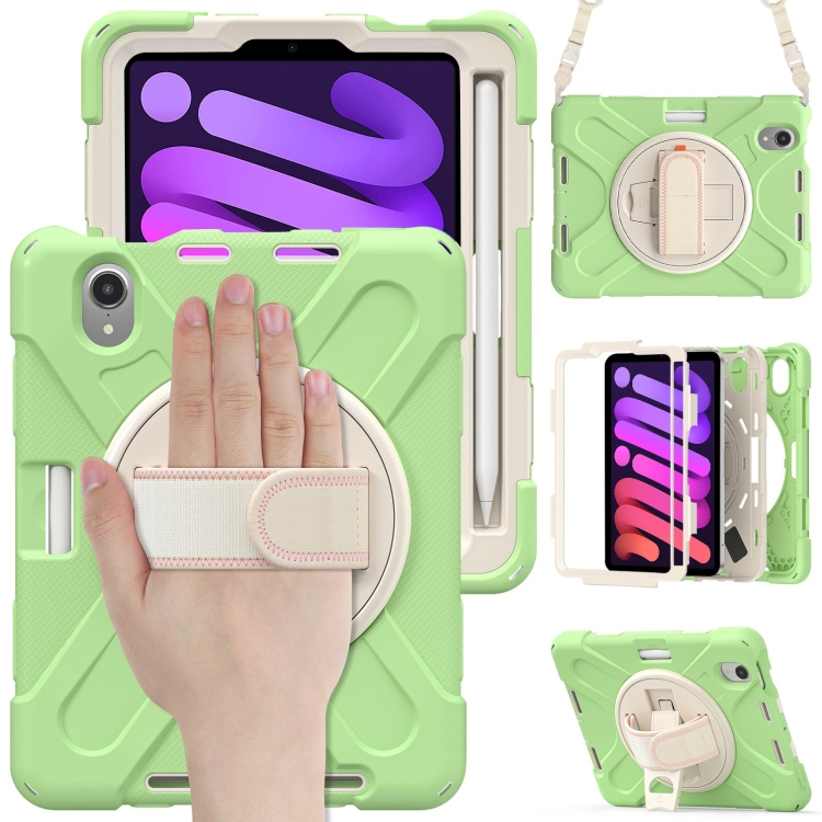 Silicone + PC Protective Tablet Case with Holder & Shoulder Strap For iPad mini 6(Matcha Green)
Silicone + PC Protective Tablet Case with Holder & Shoulder Strap For iPad mini 6(Matcha Green)