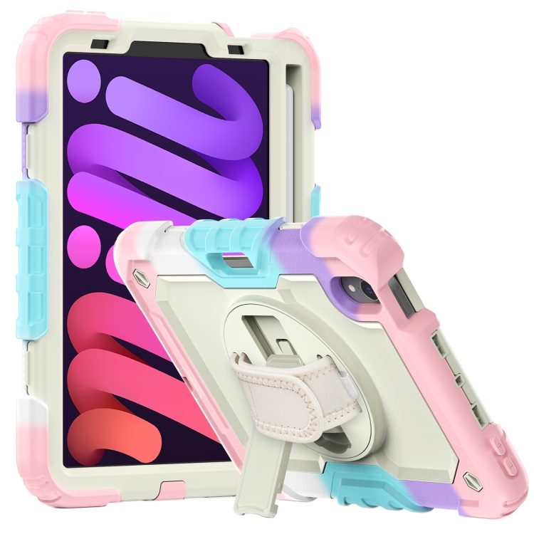 For iPad mini 6 Shockproof Silicone + PC Protective Tablet Case with Holder & Shoulder Strap & Pen Slot(Beige + Camouflage Pink)
For iPad mini 6 Shockproof Silicone + PC Protective Tablet Case with Holder & Shoulder Strap & Pen Slot(Beige + Camouflage Pink)
