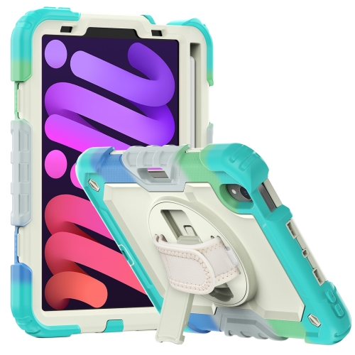 For iPad mini 6 Shockproof Silicone + PC Protective Tablet Case with Holder & Shoulder Strap & Pen Slot(Beige + Camouflage Blue)
For iPad mini 6 Shockproof Silicone + PC Protective Tablet Case with Holder & Shoulder Strap & Pen Slot(Beige + Camouflage Blue)