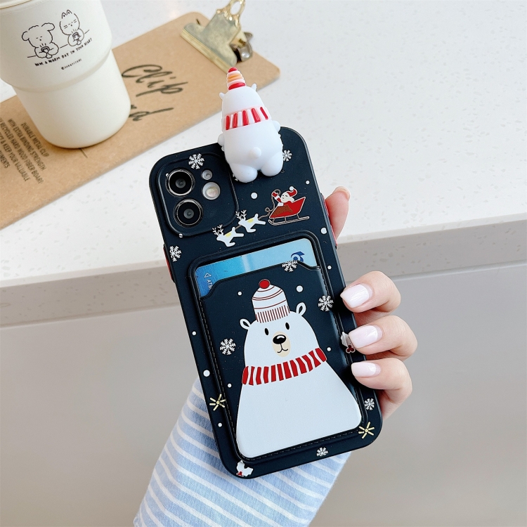 Christmas Cartoon Pattern TPU Shockproof Case with Card Slot For iPhone 13(Snowman Black)
Christmas Cartoon Pattern TPU Shockproof Case with Card Slot For iPhone 13(Snowman Black)