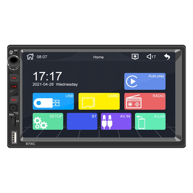 B700C HD 7 inch Universal Car MP5 Player with Carplay, Support FM & Bluetooth & TF Card
B700C HD 7 inch Universal Car MP5 Player with Carplay, Support FM & Bluetooth & TF Card