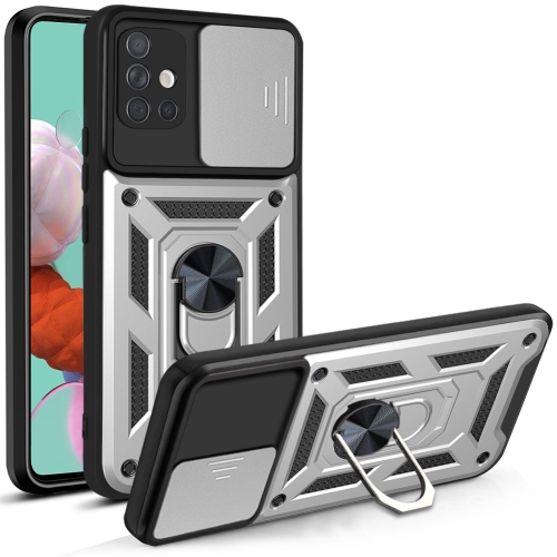 

For Samsung Galaxy A51 4G Sliding Camera Cover Design TPU+PC Protective Case(Silver)